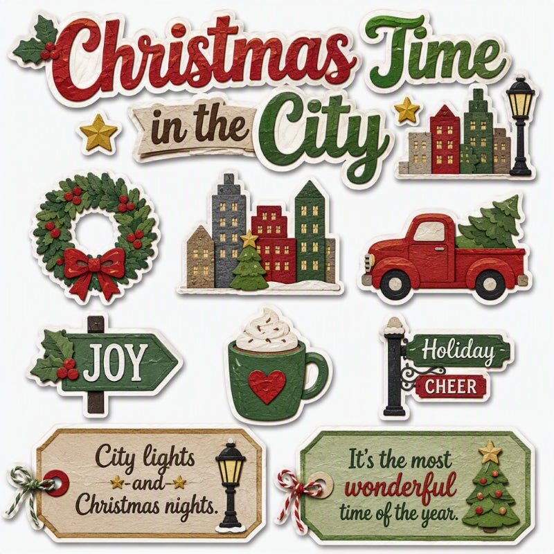 Christmas Time in the City-Premade Cutout Set