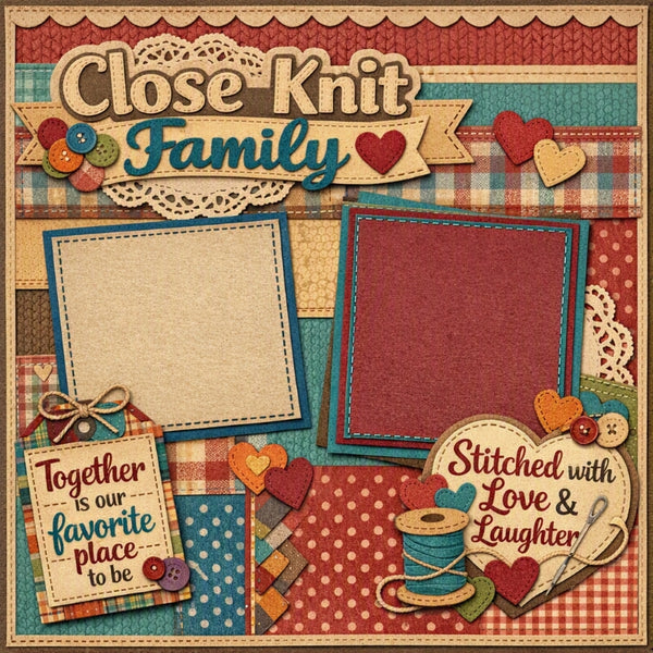 Close Knit Family-Premade Scrapbook Page