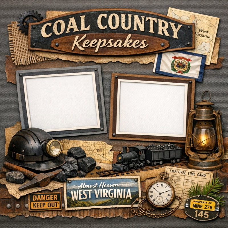 Coal Country Keepsakes-Premade Scrapbook Page