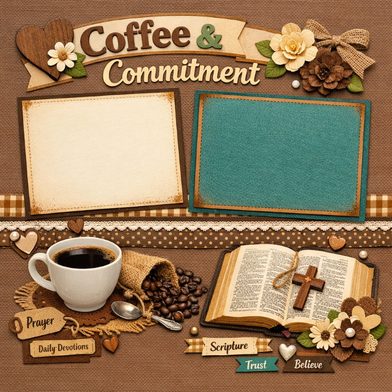 Coffee & Commitment-Premade Scrapbook Page