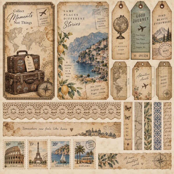 Collect Moments Not Things-Premade Junk Journal Page