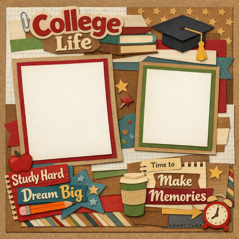 College Life-Premade Scrapbook Page