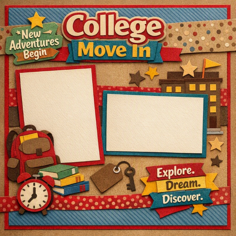 College Move In-Premade Scrapbook Page