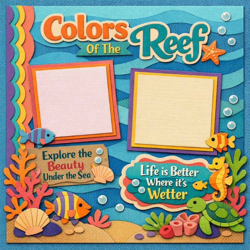 Colors Of The Reef-Premade Scrapbook Page