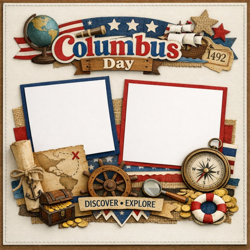 Columbus Day-Premade Scrapbook Page