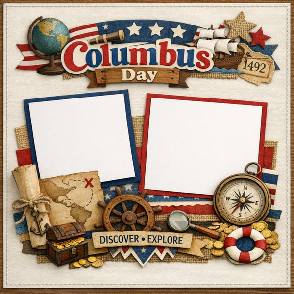 Columbus Day-Premade Scrapbook Page