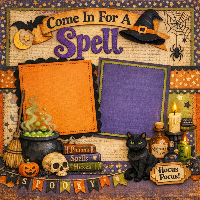 Come In For A Spell-Premade Scrapbook Page