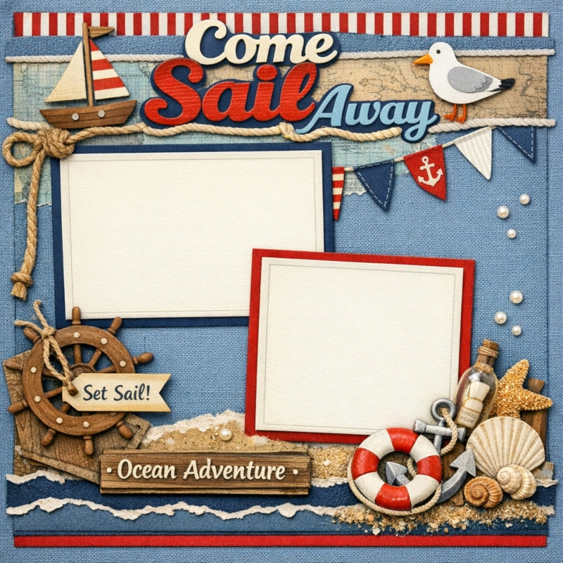 Come Sail Away-Premade Scrapbook Page