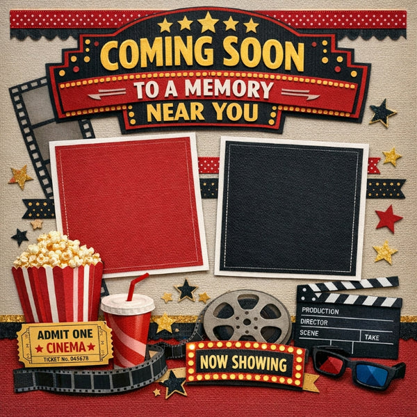 Coming Soon To A Memory Near You-Premade Scrapbook Page