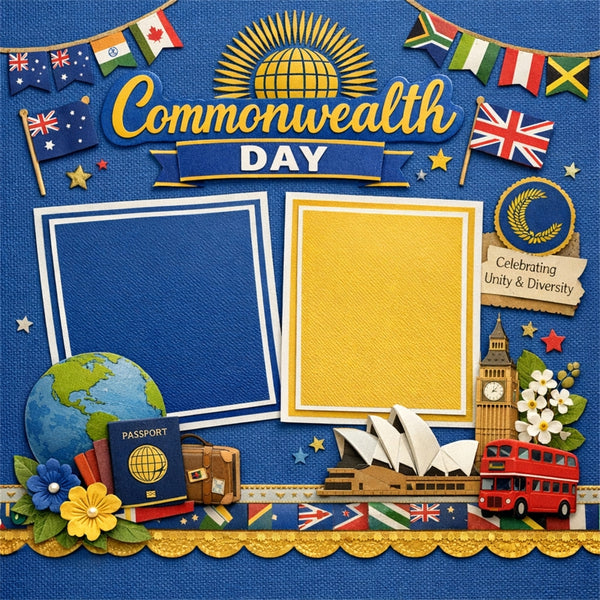 Commonwealth Day-Premade Scrapbook Page