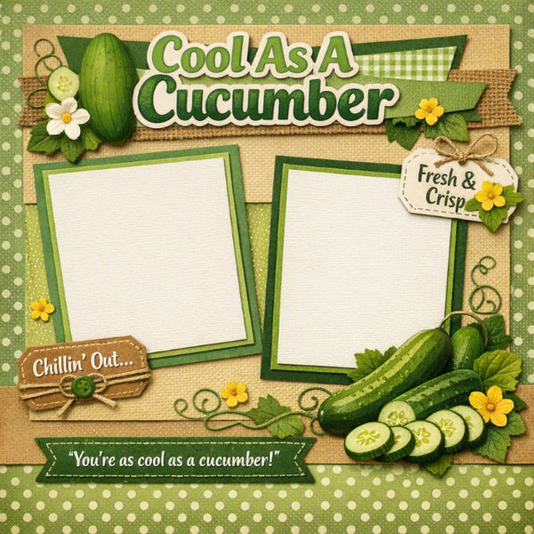 Cool As A Cucumber-Premade Scrapbook Page