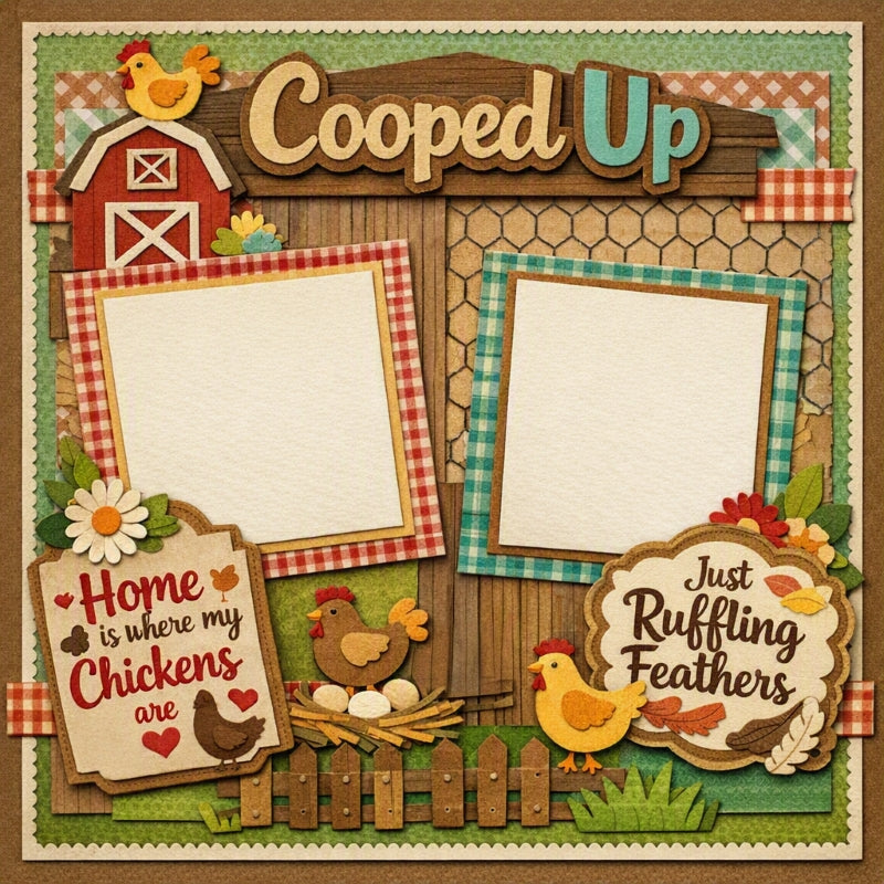 Cooped Up-Premade Scrapbook Page