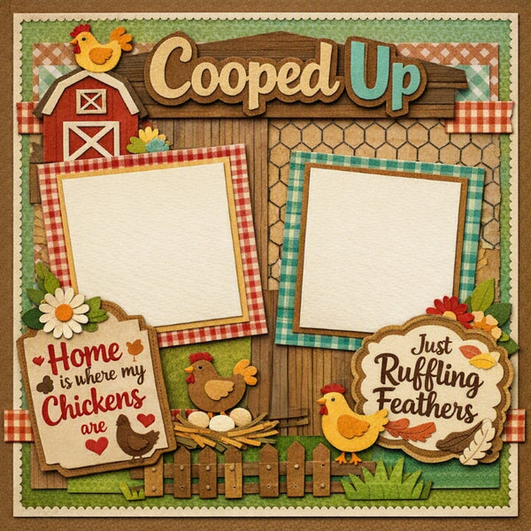 Cooped Up-Premade Scrapbook Page