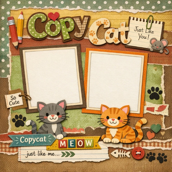 Copy Cat-Premade Scrapbook Page
