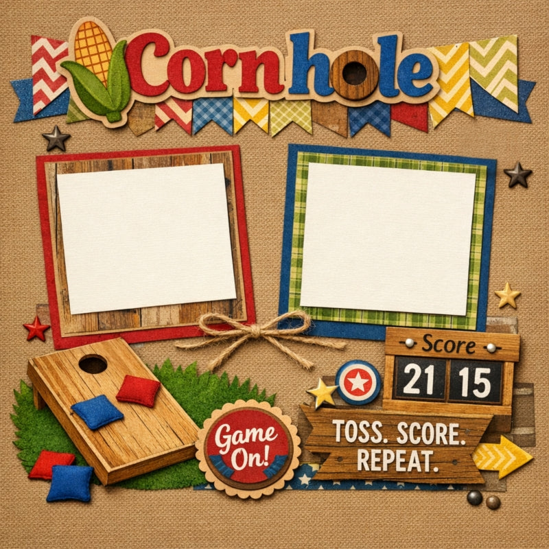 Cornhole-Premade Scrapbook Page