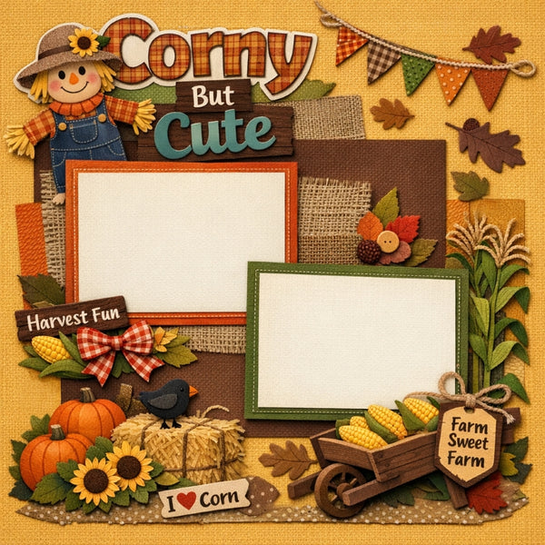 Corny But Cute-Premade Scrapbook Page