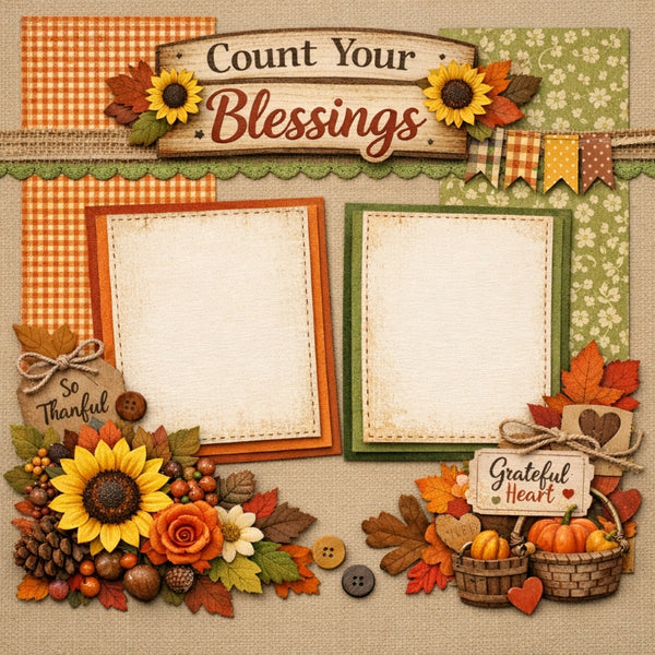 Count Your Blessings-Premade Scrapbook Page