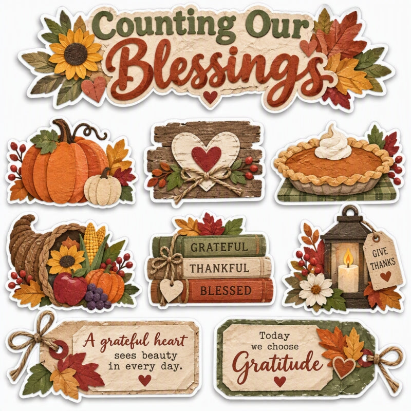 Counting Our Blessings-Premade Cutouts Set Page