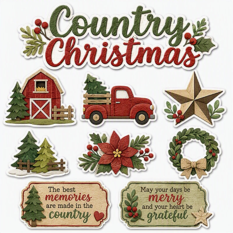 Country Christmas-Premade Cutout Set