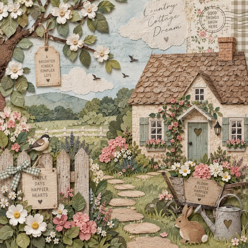 Country Cottage Dream-Premade Creative Craft Page