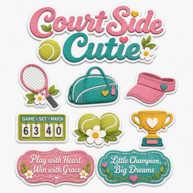 Court Side Cutie-Premade Cutout Set