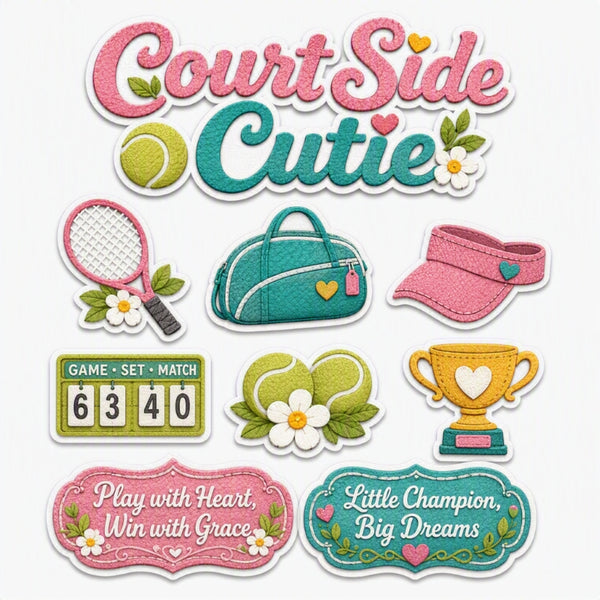 Court Side Cutie-Premade Cutout Set