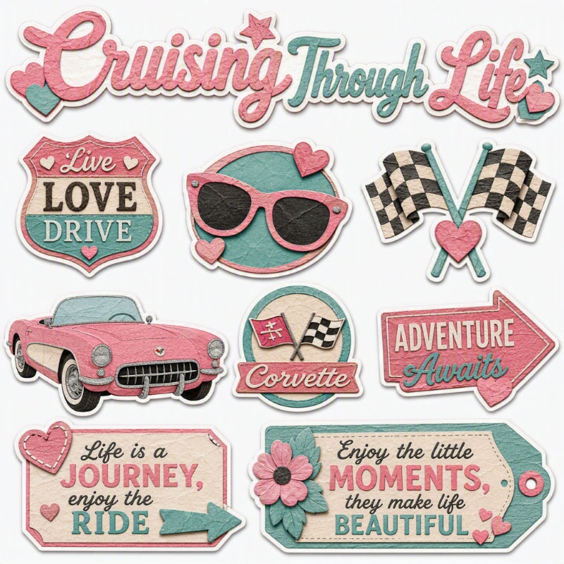 Cruising Through Life-Premade Cutout Set