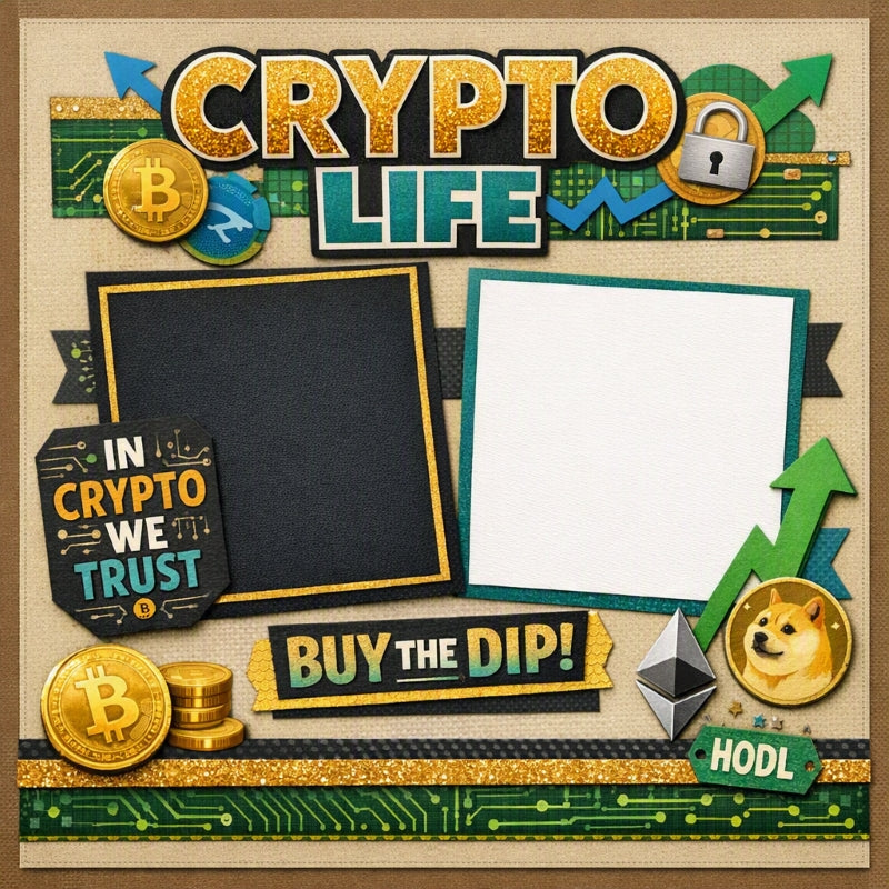 Crypto Life-Premade Scrapbook Page