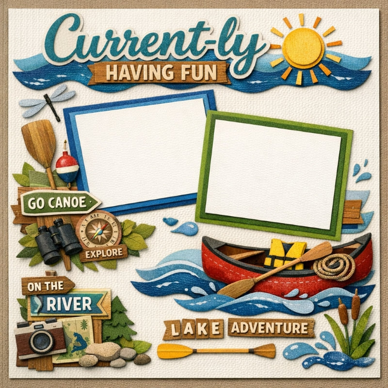 Current-ly Having Fun-Premade Scrapbook Page