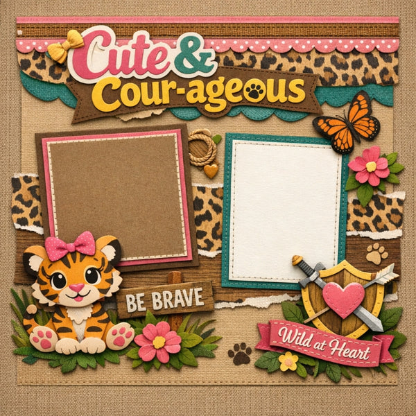 Cute & Cour-ageous-Premade Scrapbook Page