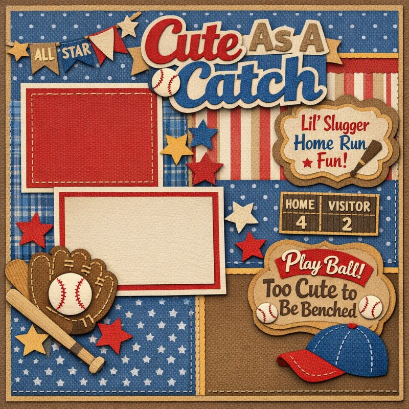 Cute As A Catch-Premade Scrapbook Page