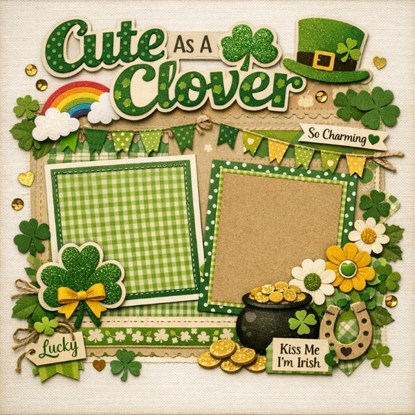 Cute As A Clover-Premade Scrapbook Page