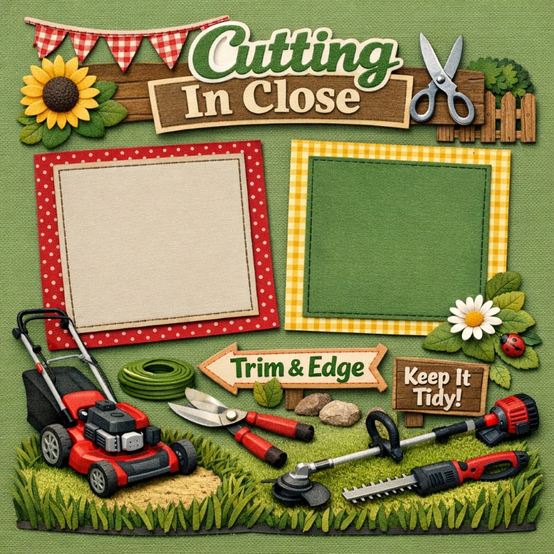 Cutting In Close-Premade Scrapbook Page