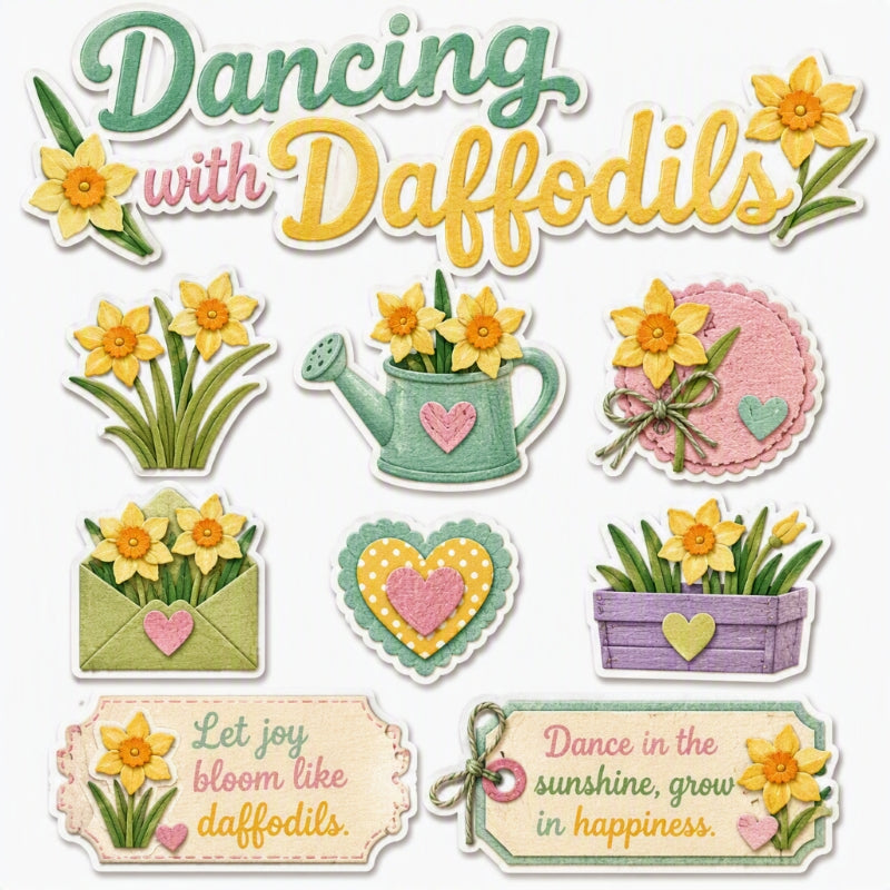 Dancing with Daffodils-Premade Cutout Set