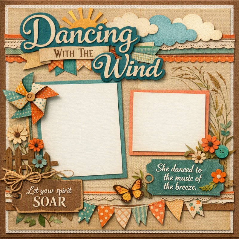 Dancing With The Wind-Premade Scrapbook Page