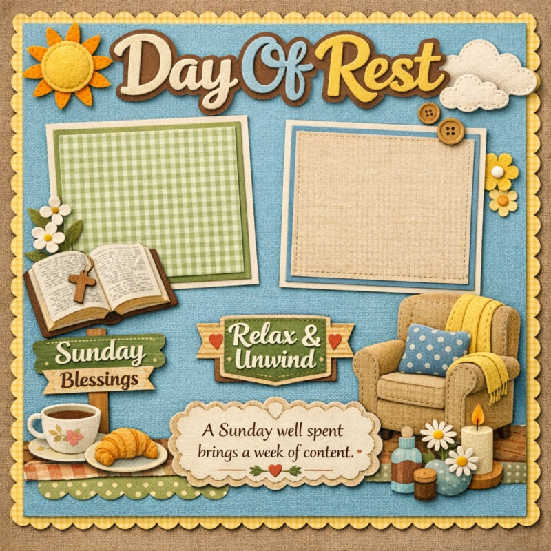 Day Of Rest-Premade Scrapbook Page