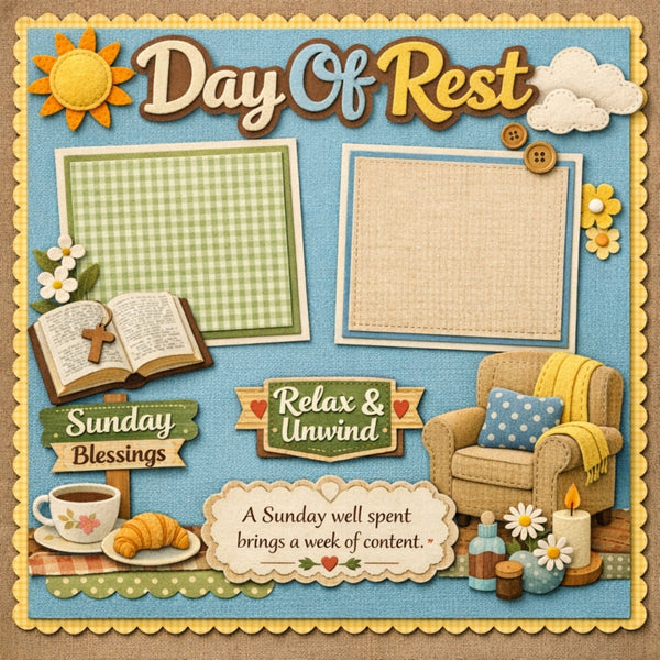 Day Of Rest-Premade Scrapbook Page