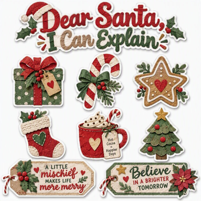 Dear Santa, I Can Explain-Premade Cutouts Set Page