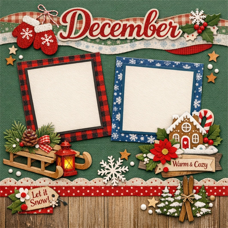 December-Premade Scrapbook Page