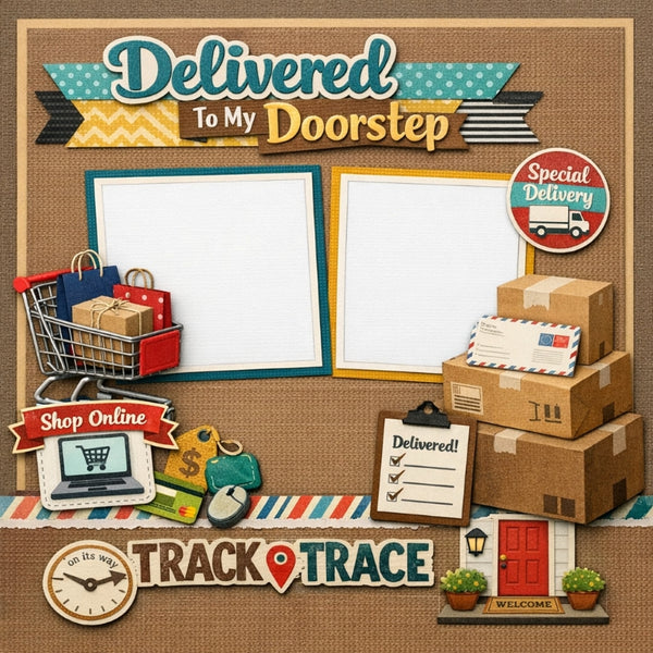Delivered To My Doorstep-Premade Scrapbook Page