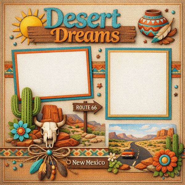 Desert Dreams-Premade Scrapbook Page