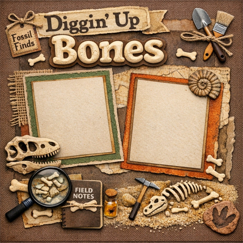 Diggin' Up Bones-Premade Scrapbook Page
