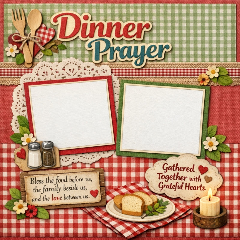 Dinner Prayer-Premade Scrapbook Page
