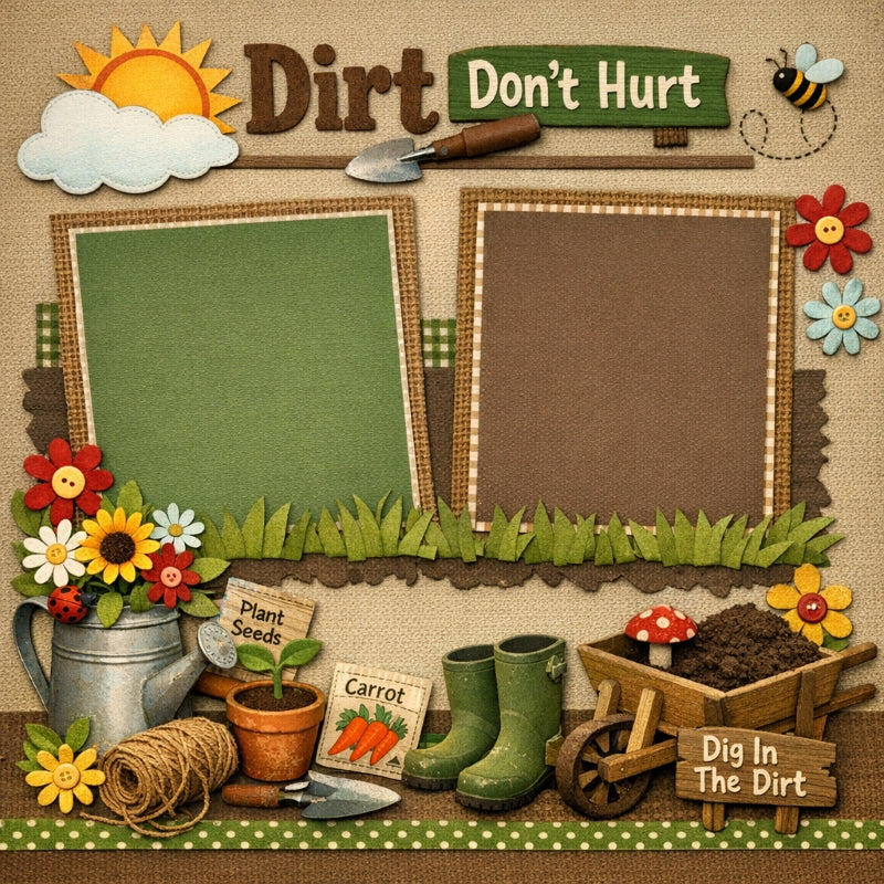 Dirt Don't Hurt-Premade Scrapbook Page
