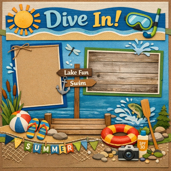 Dive In!-Premade Scrapbook Page