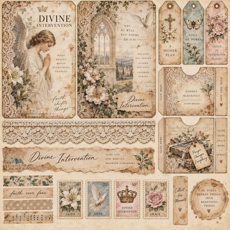 Divine Intervention-Premade Junk Journal Page