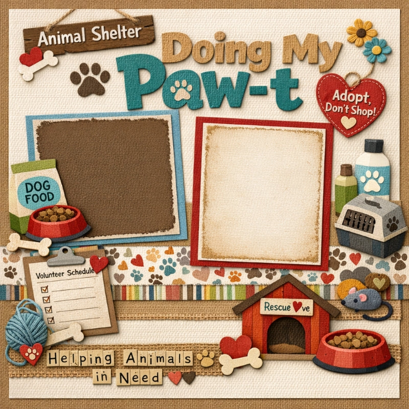 Doing My Paw-t-Premade Scrapbook Page