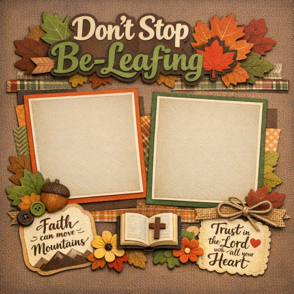 Don't Stop Be-Leafing-Premade Scrapbook Page