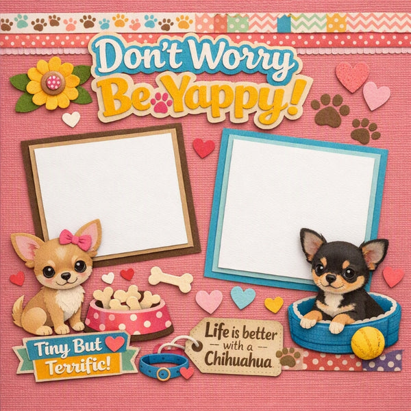 Don't Worry Be Yappy!-Premade Scrapbook Page