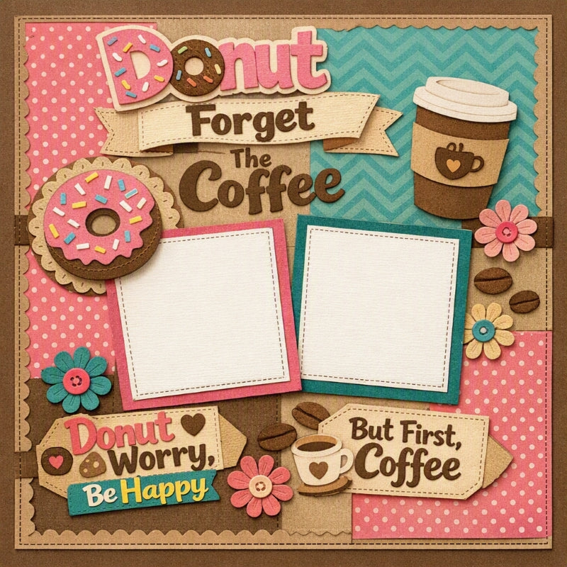 Donut Forget The Coffee-Premade Scrapbook Page